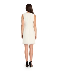 Tahari Asl Women's Beaded Keyhole Neck Boucle Dress