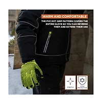 RefrigiWear Men's Midweight Dot Grip Gloves - Insulated Knit Work with Pvc Grip, Sold by the Dozen