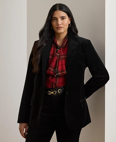 Lauren Ralph Plus Stretch Velvet Blazer