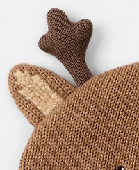 Carter's Baby Boys or Girls Christmas Reindeer Crochet Hat