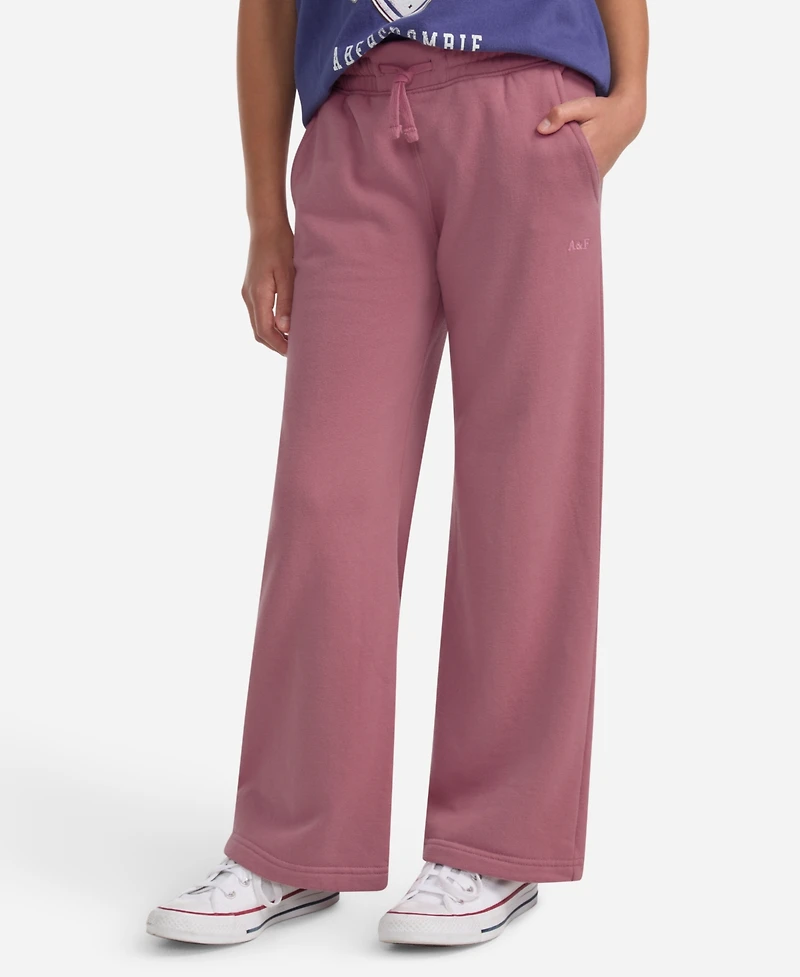abercrombie kids Girls Essential Fleece Wide-Leg Pants
