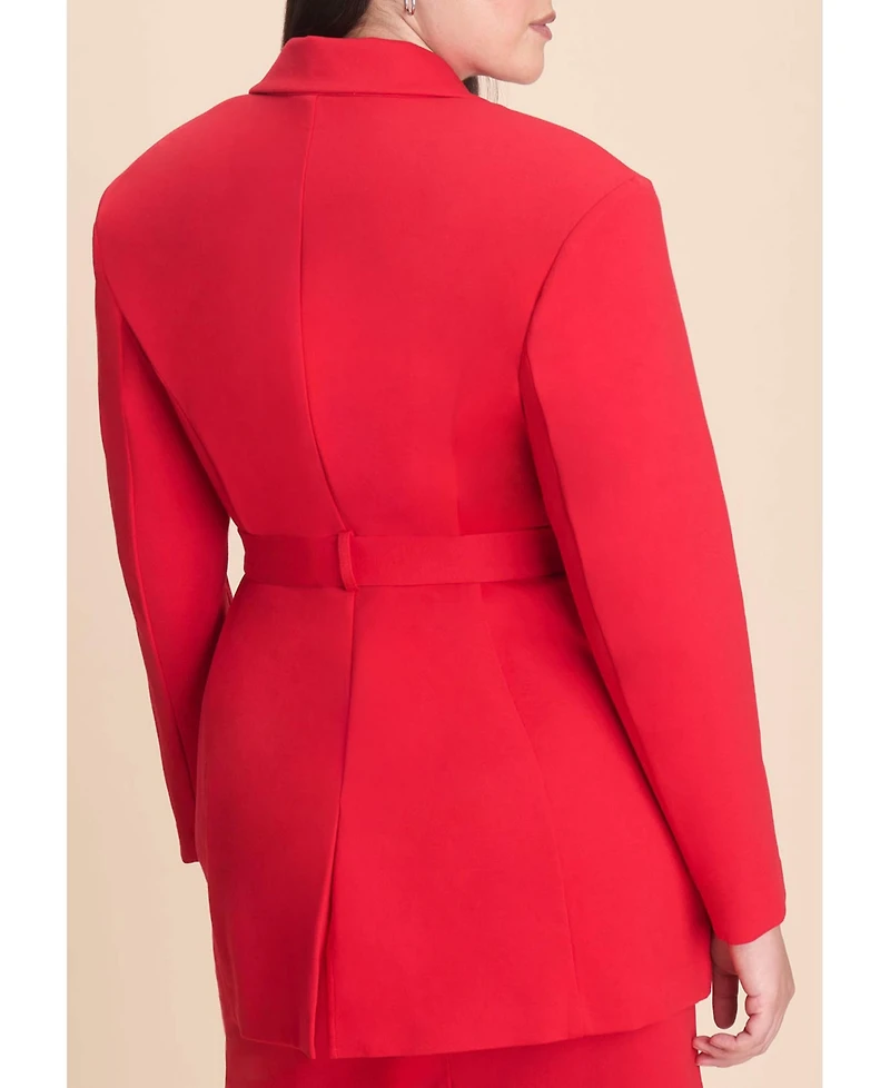 Eloquii Women's Belted Ponte Blazer