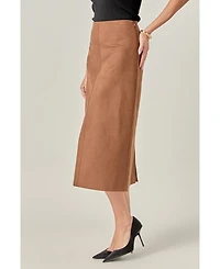 English Factory Women's Suede Midi Skirt