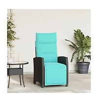 vidaXL Reclining Garden Chair Black Poly Rattan Standard