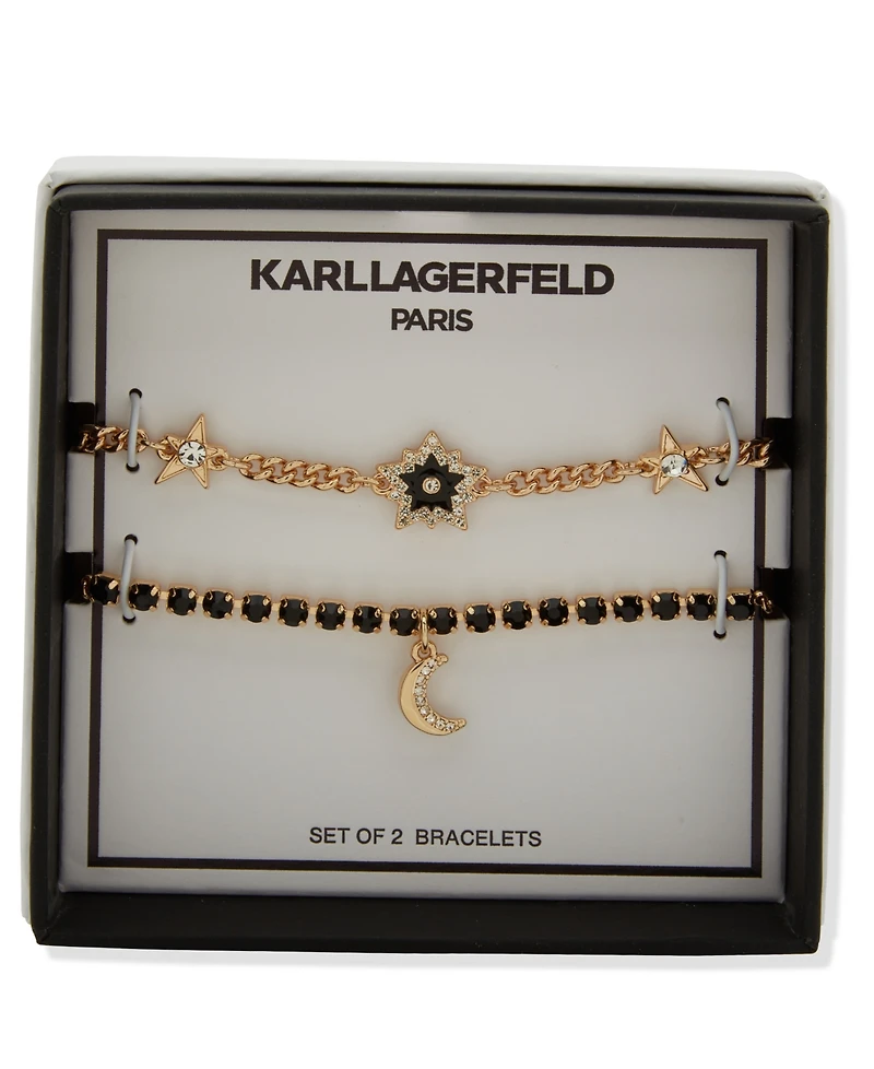 Karl Lagerfeld Paris 2-Pc. Gold-Tone Star and Moon Slider Bracelet
