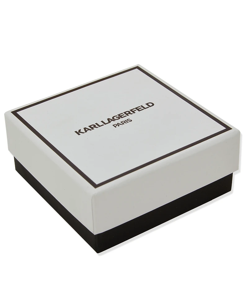 Karl Lagerfeld Paris 2-Pc. Imitation Pearl Silver-Tone Logo Necklace and Earrings Set