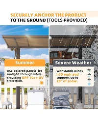 Aecojoy 10' x 8' Gazebo Outdoor Pergola for Patio, 8x10 Freestanding Lean to Hard Top Grill Gazebo