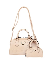 True Religion Logo Satchel with Matching Mini Bag