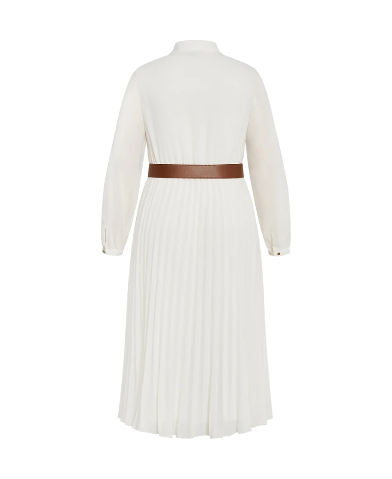 City Chic Women's Honey Lane Pleat Midi Dress