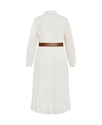 City Chic Women's Honey Lane Pleat Midi Dress
