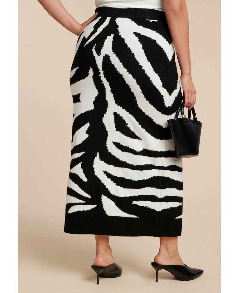 Eloquii Women's Intarsia Maxi Skirt