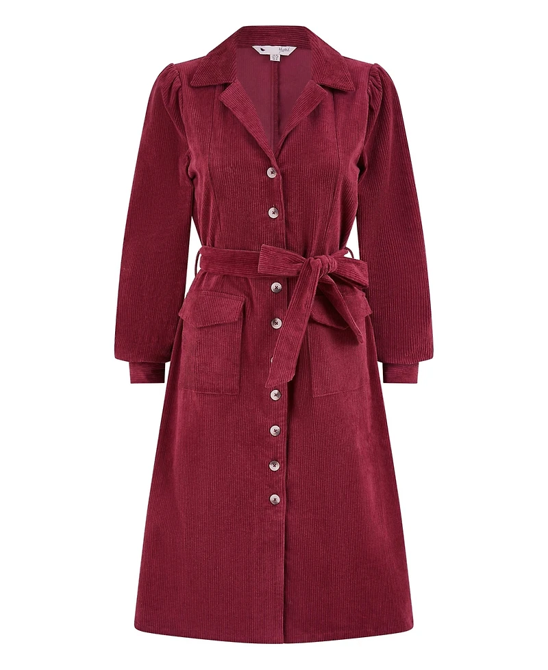 Yumi Women's Cord Midi Shirt Dress