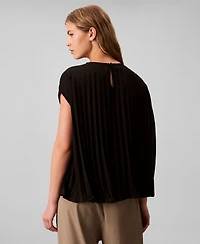 Calvin Klein Women's Pleated Short Sleeve Top