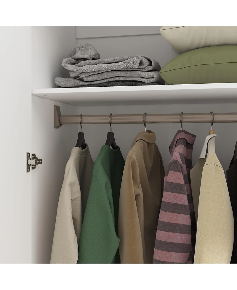 8-Door 3-Drawer Bedroom Armoire with Adjustable Shelves,Hidden Storage Compartments,Wardrobe