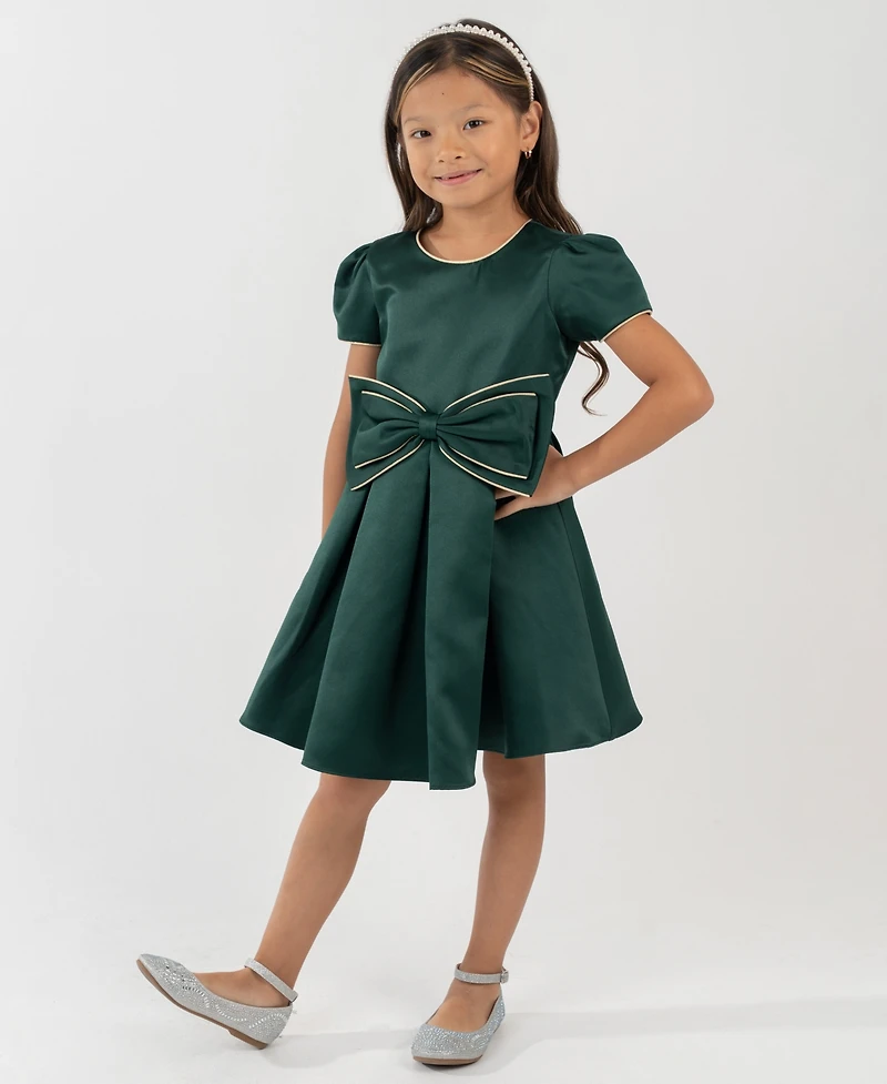 Rare Editions Girls 2T-6X Bow Detail Dress