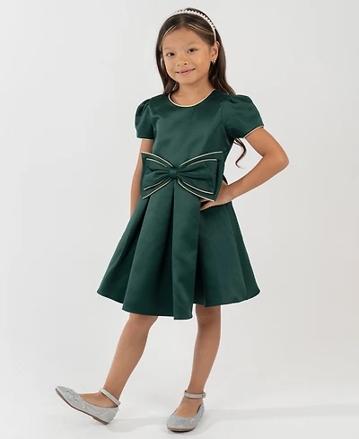 Rare Editions Girls 2T-6X Bow Detail Dress