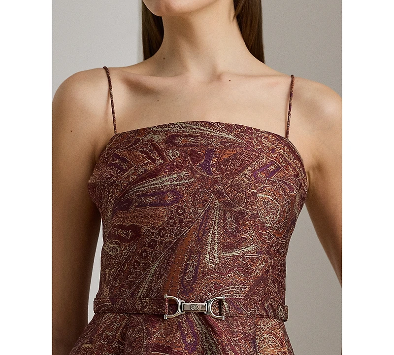 Lauren Ralph Women's Paisley Belted Cocktail Dress