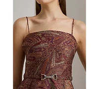 Lauren Ralph Women's Paisley Belted Cocktail Dress