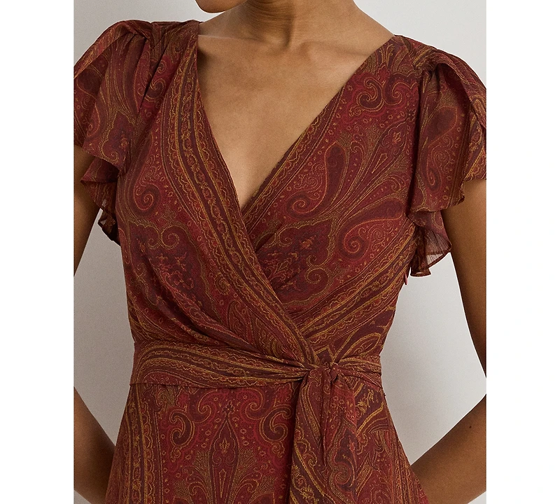 Lauren Ralph Women's Paisley V-Neck Gown
