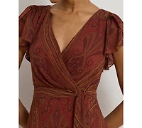 Lauren Ralph Women's Paisley V-Neck Gown