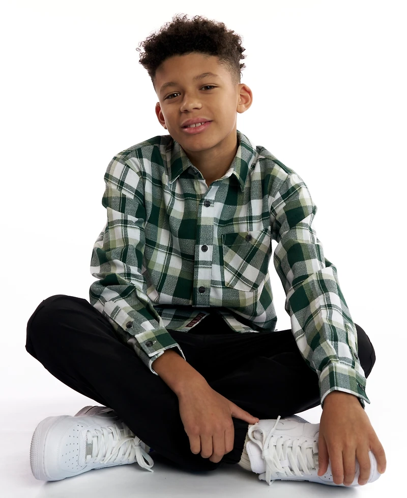 Sovereign Code Boys 5-20 Dixon Plaid Long Sleeves Shirt