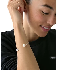 kate spade new york Imitation Pearl and Cubic Zirconia Flower Bracelet (also Gold-Tone)