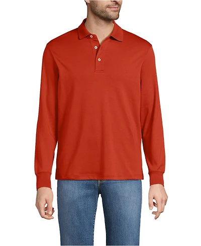 Lands' End Big & Tall Long Sleeve Cotton Supima Polo Shirt