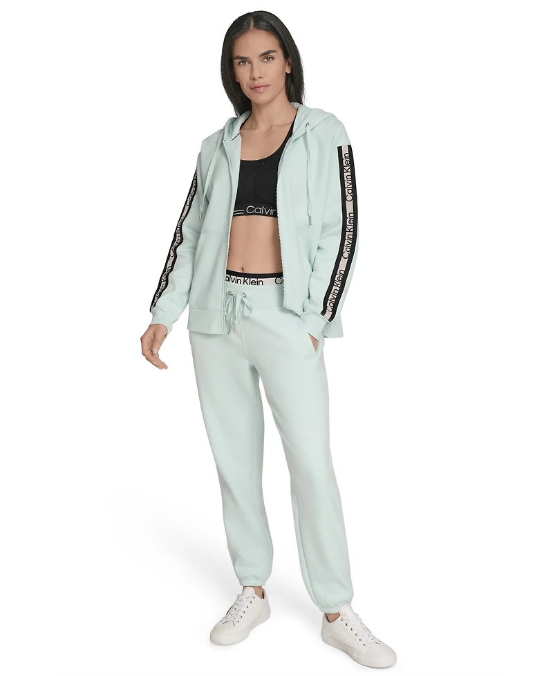 Calvin Klein Women's Fleece Logo Tape Hoodie Jacket