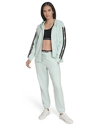 Calvin Klein Women's Fleece Logo Tape Hoodie Jacket