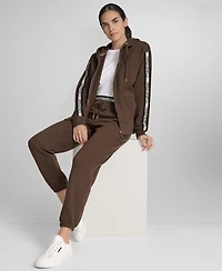Calvin Klein Women's Fleece Logo Tape Hoodie Jacket