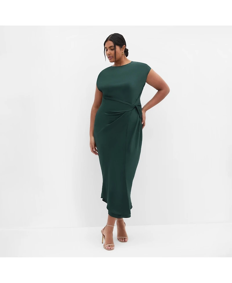 City Chic Women's Beatrix Knot Satin Dress