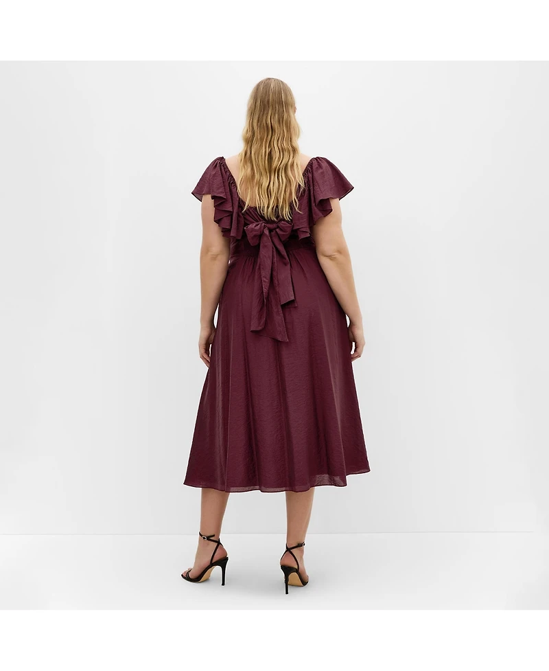 City Chic Women's Alisia Tie-Back Midi Dress