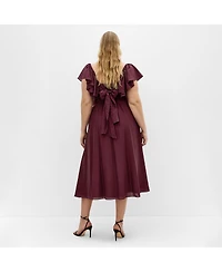 City Chic Women's Alisia Tie-Back Midi Dress