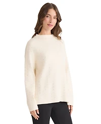 Jones New York Women's Funnel Mock Neck Heatset Sweater