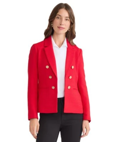 Jones New York Womens Button Trim Open Front Blazer