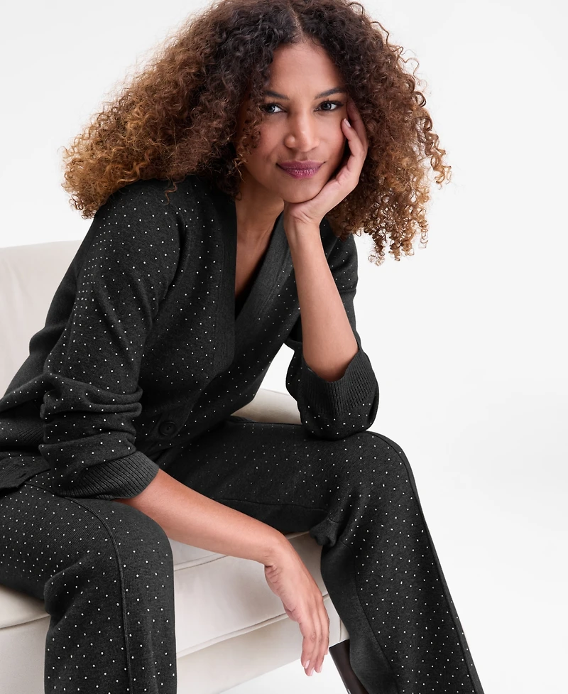 I.n.c. International Concepts Women's Rhinestone V-Neck Cardigan, Macy's Exclusive