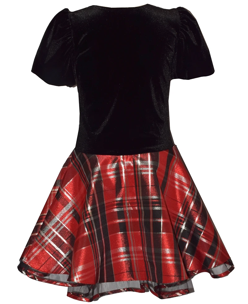 Bonnie Jean Girls 7-16 Short Sleeve Plaid Hipster Dress