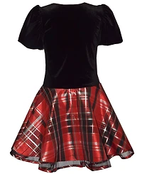 Bonnie Jean Girls 7-16 Short Sleeve Plaid Hipster Dress