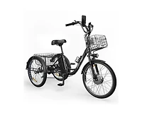 Mikolo Adult Cargo Electric Trike, 24" 3-Wheel Bike with Removable 48V/13Ah Battery, Front & Rear Basket