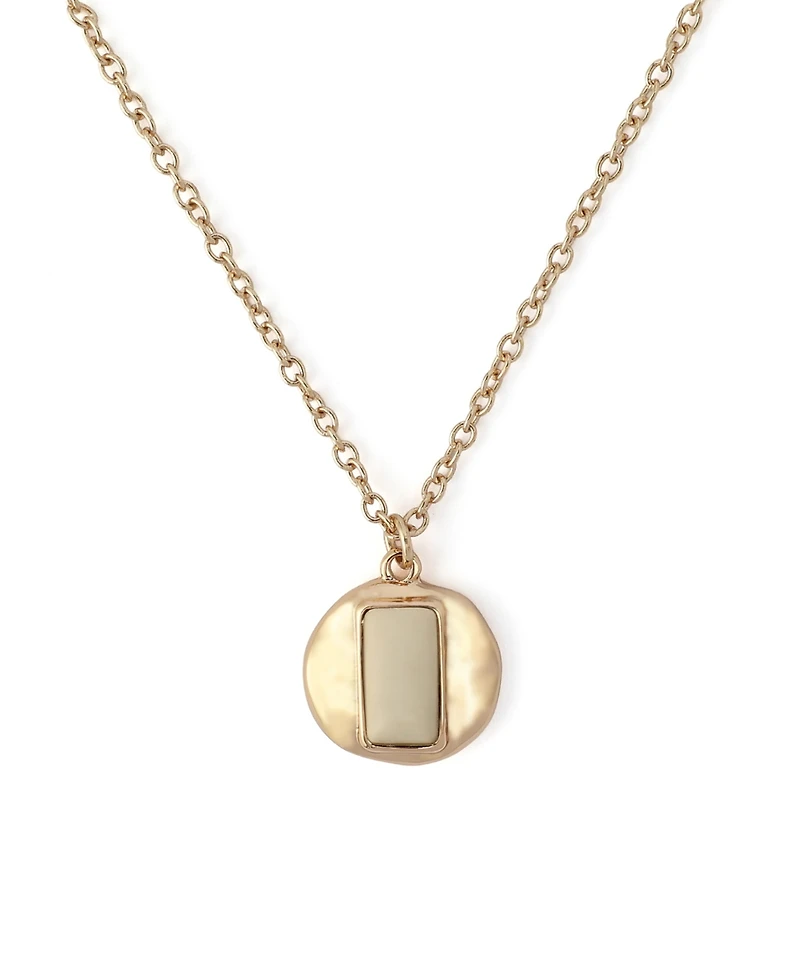 Robert Lee Morris Soho Ivory Molten Disc Pendant Necklace