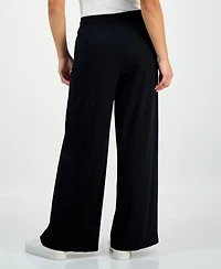 I.n.c. International Concepts Petite Ribbed Knit High Rise Drawstring Wide-Leg Pants, Macy's Exclusive
