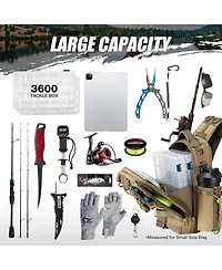 Fishing Backpack with Rod Holder