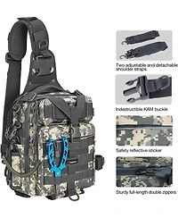 Fishing Backpack with Rod Holder, Lightweight Sling Bag Storge Gear and Equipment