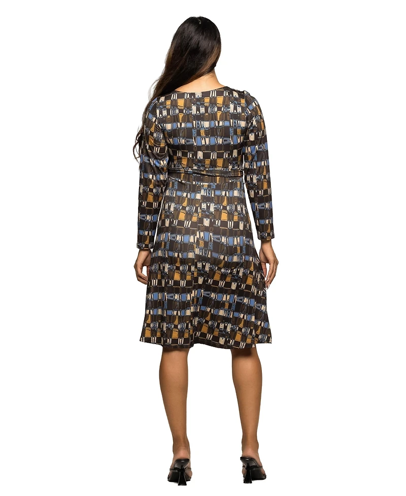 24seven Comfort Apparel Women's Maternity Long Sleeve Wrap Dress