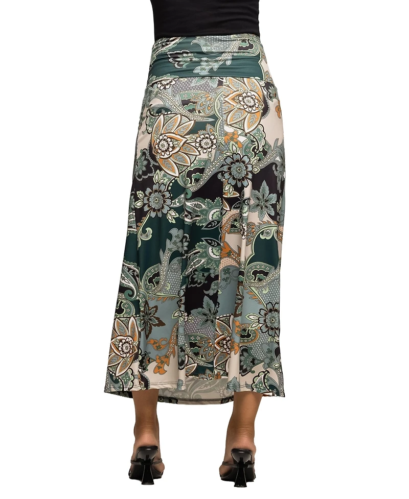 24seven Comfort Apparel Women's Maternity Maxi Skirt
