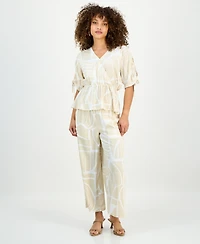 I.n.c. International Concepts Petite Printed Surplice Peplum Top, Macy's Exclusive