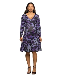 24seven Comfort Apparel Women's Maternity Long Sleeve Wrap Dress