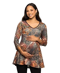 24seven Comfort Apparel Women's Maternity V Neck Tunic Top