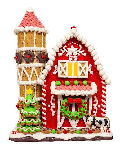Kurt Adler 12-Inch Battery Operated Led Gingerbread Barn