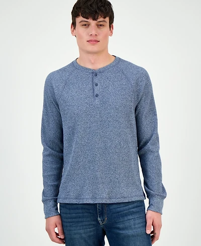 Sun + Stone Men's Thermal Waffle-Knit Henley Shirt, Macy's Exclusive